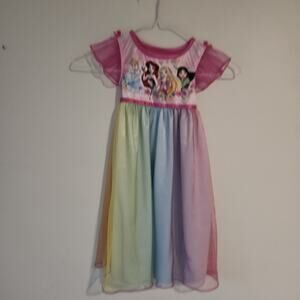 Disney Princess Nightgown Sleepwear Girl's 2T Pink Cinderella Ariel Rapunzel EUC